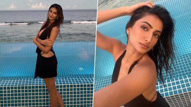 Palak Tiwari's Maldives Getaway: The Actress Steals the Spotlight in Sultry Black Attire (View Pics)